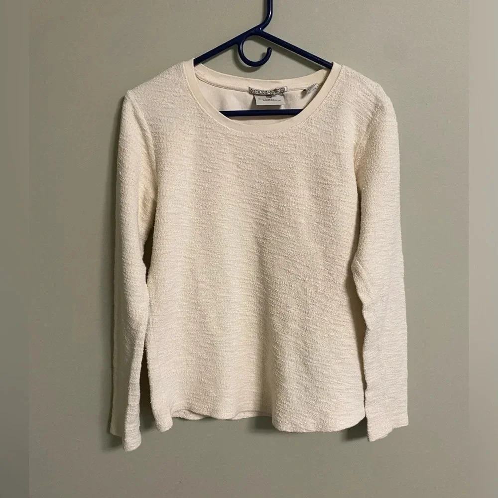 Scotch & Soda Women's Long Sleeve Cream Sweater Sweatshirt Top Size 2 Maison